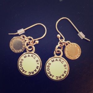 Marc Jacobs gold and cream dangle earrings